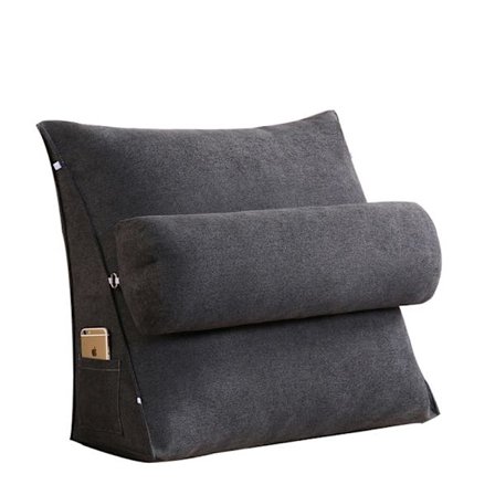 Ryggpute 45 cm med justerbar nakkestøtte - Mørkegrå
