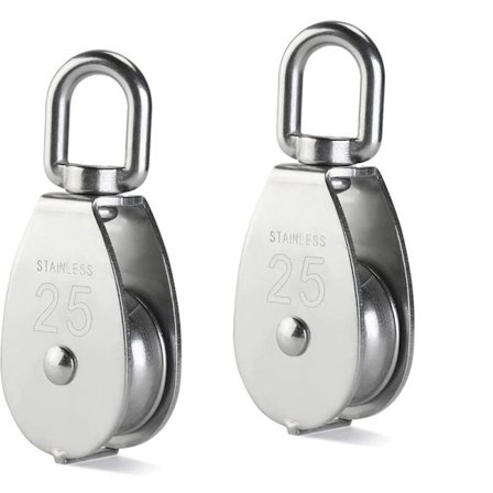 Enkeltrinse i rustfritt stål, løftetrinse, 304 rustfritt ståltrinse M25 løftetrinse 400 kg 2 stk. - sølv