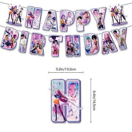 Demon Hunters Fest Bestik Sæt Banner Baggrund Balloner Kagepynt Udendørs Picnic Forsyning Fødselsdag til Koreansk Kpop Anime Fest