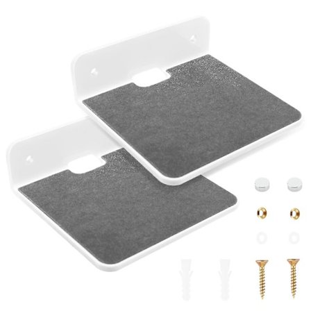 2-pack väggmonterat högtalarstativ, akryl väggmonterad displayhylla för Bluetooth-högtalare, webbkamera, mobil