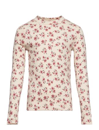 T-Shirt Ls Rib T-shirts Long-sleeved T-shirts Creme Creamie*Betinget Tilbud