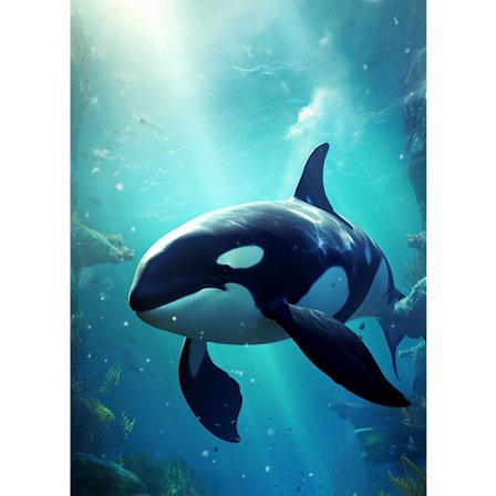 30x40cm, miekkavalas 5D timanttimaalaus strassikirjonta n.