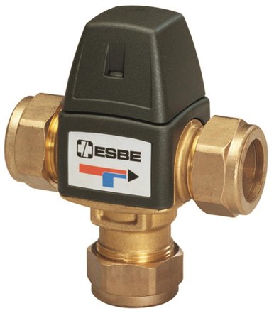 ESBE VTA323 Blandeventil med fastspændingsbeslag, 22 mm 20-45 °C, Installation