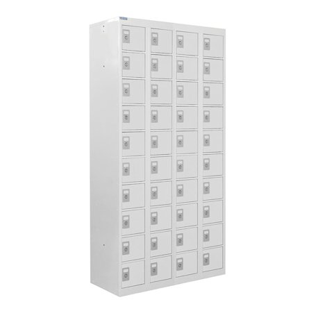 Personal effects locker, 40 comps, 1800x900x380 mm, light grey