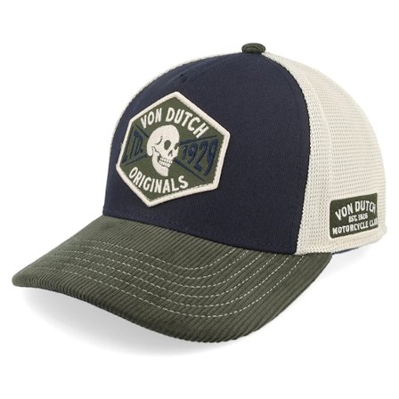 Von Dutch - Sininen trucker Lippis - Patch Velour Black/White/Green A-Frame Trucker @ Hatstore