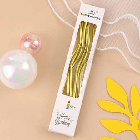 6 stk Lange Kake Lys Spiralkids Bursdagsfest Bryllupslys