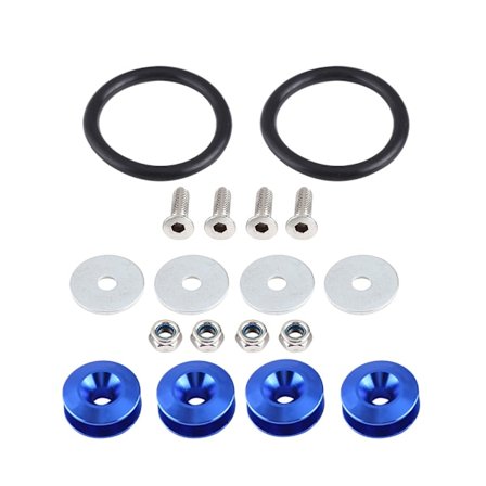 Billet Aluminiumlegering Stötfångarplatta Bult Motorrum Styling Kit Snabbfäste