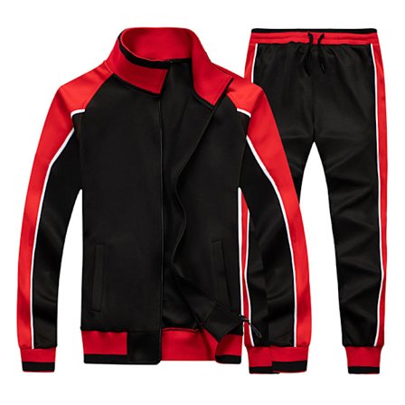 Herre Aktivtøy Full Zip Varm Treningsdrakt Sportssett Casual Sweat Suit