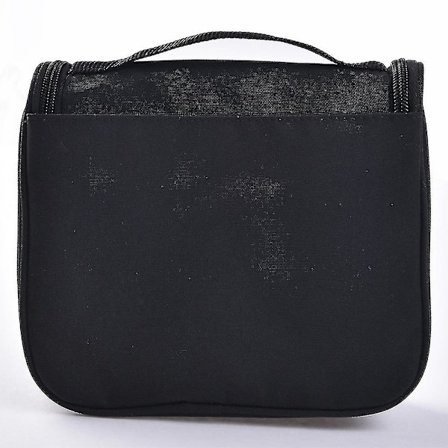 Foldbar gennemsigtig hængende toilettaske kosmetikarrangør opbevaring ansigtssætvaskesæt rejse bærbar stor sort taske(1)