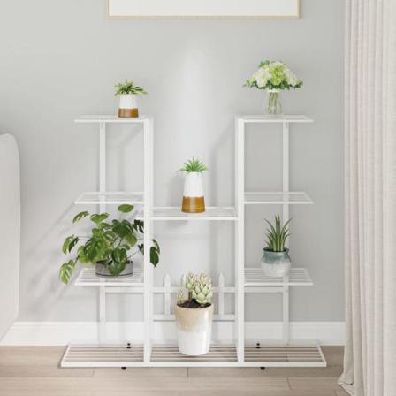 Vidaxl Växtställ 94,5x25x89 Cm Vit Järn Vit