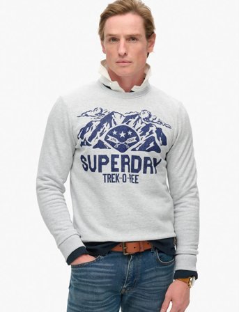 Superdry Lo-Fi Outdoors Graphic Crew - Grey - L