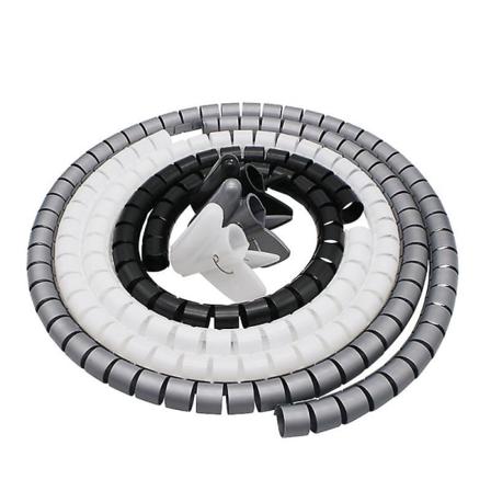 2 m 10 mm spiralkabellindning Prydlig sladd Tråd Förvaring Organiseringshantering 2 st Black