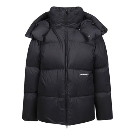 Off White Down Jakke Sort, Herre, Størrelse: M