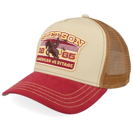 Stetson - Beige - trucker - Cap - Rodeo Beige/Wine A-Frame Trucker - Hatstore