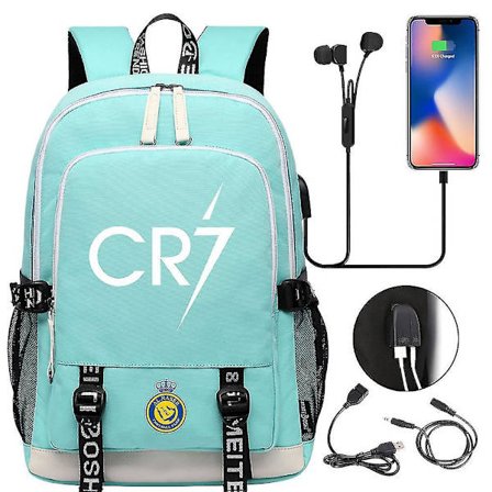 Cr7 Ryggsäck För Tonåringar Med Laptopfack, USB-Laddningsport, Multifunktionell Design, Vattentät Skolväska Med Stor Kapacitet - Perfekt Ryggsäck