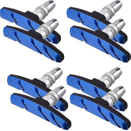 4 Par V-Bremsesko Bremsesett for Sykkel 70 Mm Sykkelbremsesko Blue