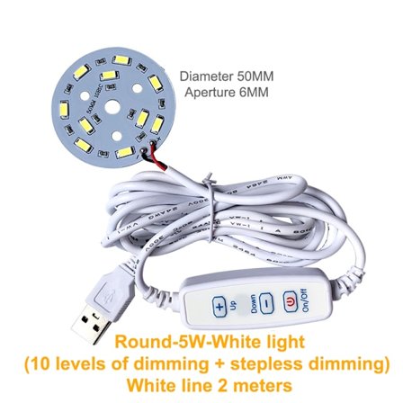 DC 5V dimbara LED-chips SMD LED-lampa DIY Light Justerbar LED