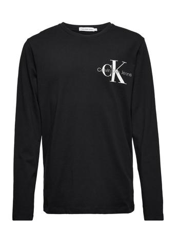 Chest Monogram Ls Top T-shirts Long-sleeved T-shirts Svart Calvin Klein
