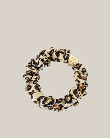 ByEloise GOLD HEART SILK SCRUNCHIE LEOPARD Wielo Biżuteria Dziewczyna - Kids Brand Store