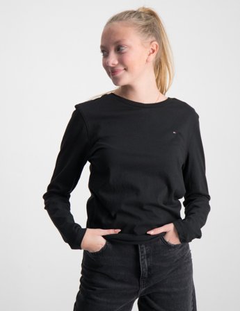 Tommy Hilfiger BOYS BASIC CN KNIT L/S Zwart T-shirts Meisjes - Kids Brand Store