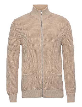 Slh Jordy Ls Knit Zip Cardigan W Knitwear Full Zip Jumpers Grå Selected Homme