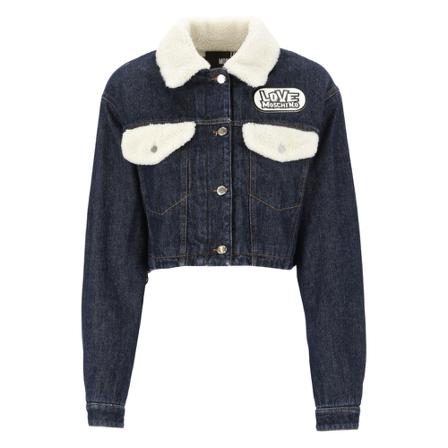 Love Moschino, Jacket Niebieski, Kobieta, Rozmiar: S