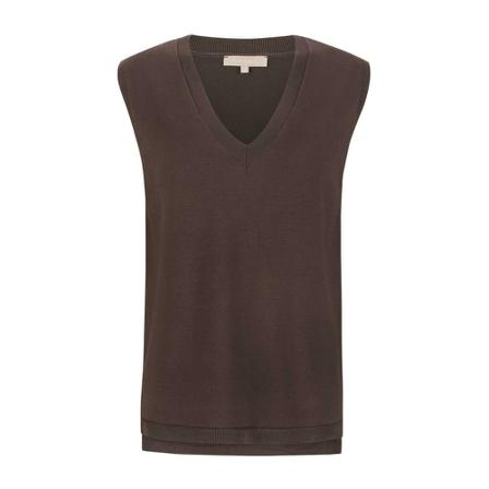 Soft Rebels, SRMarla V-neck Loose Fit Knit Vest Bruin, Dames, Maat:S