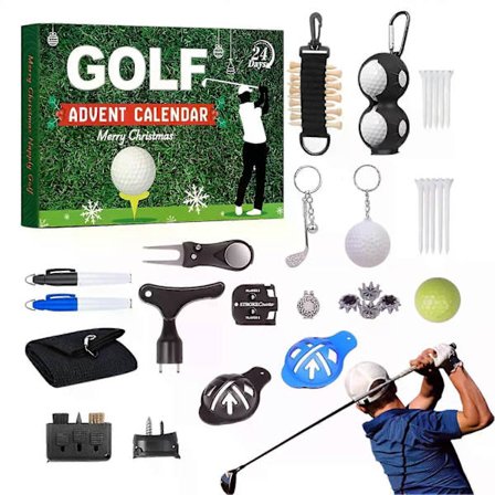 2025 Golf Adventskalender Julnedräkningskalender 24 Delars Tillbehörsset Golf-tema Design