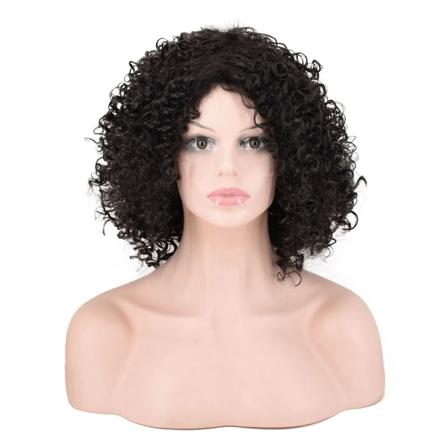 Kvinner parykk mote kort krøllete hår afro hodeplagg W487