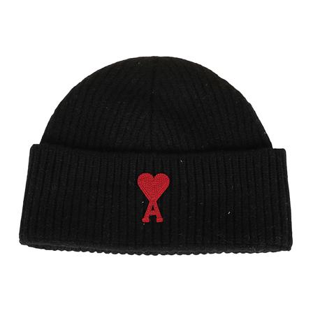 Ami Paris, Beanies Zwart, Heren, Maat:ONE Size