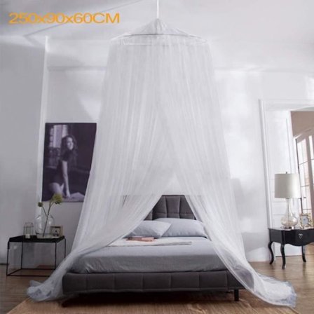 Myggenet - Himmel seng - Hvid - 0,60 m diameter - 2,5 m højde - Vaskbar