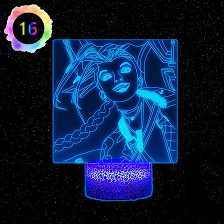 Jinx Arcane Lampa, Anime Dekor, Arcane Ljus, Perfekt Present till Barn