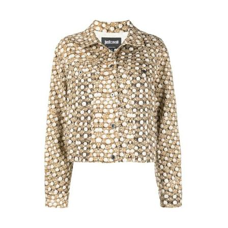 Just Cavalli, Denim jacket Beige, Dames, Maat:M