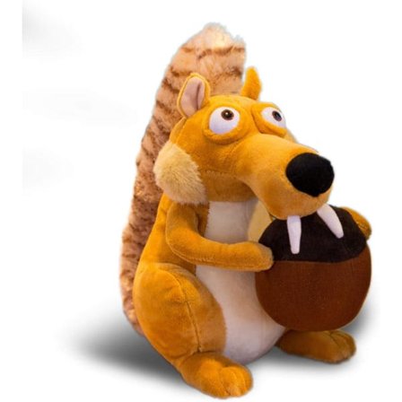 Djurdocka Istid Scrat Ekorn Plysj Lekebaby (Nøtteknekker, 10,6 tommer)