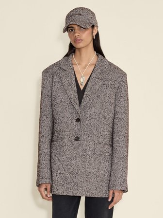 Holzweiler - Emi Herringbone Blazer - Brown Mix - Womens - 40