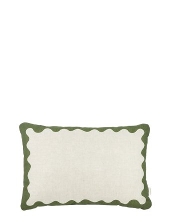 NOBODINOZ Vibes Rect. Cushion Linen 45X30 L - Green - ONE SIZE
