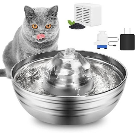 Kissan juoma-automaatti, ruostumattomasta teräksestä valmistettu suihkulähde kissoille ja koirille, 67oz/2L hiljainen juoma-automaatti, automaattinen 
