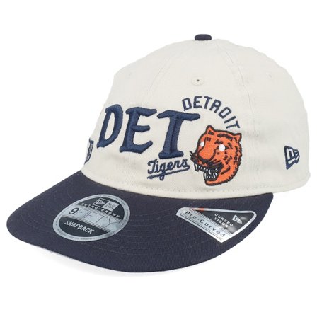 New Era - MLB Beige unconstructed Czapka Z Daszkiem - Detroit Tigers 9FIFTY Scatter Stone/Navy Dad Cap @ Hatstore
