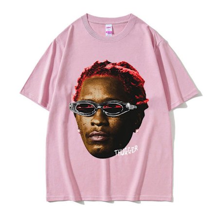 Rapper Young Thug Thugger Rød Vintage Grafik T-shirt Mænd Kvinder Hip Hop Street Tee