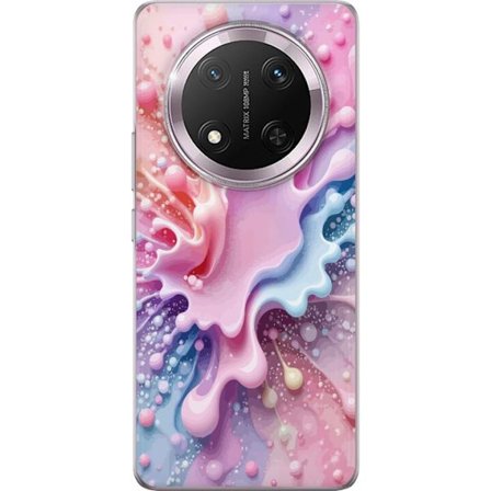 Kompatibelt Mobilskal till Honor Honor Magic7 Lite Pastell splash - Abstrakt motiv i rosa, blått och lila toner