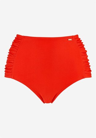 Cellbes of Sweden - Ensfarget bikiniunderdel med høy midje i rød for damer i størrelse 56