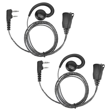 2st HR 81 Walkie Talkie Hörsnäcka Headset med 1,2m Kabel för K Huvud Tvåvägsradio