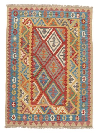 Orientalischer Kelim Ghashghai Teppich 180X247 Orange/Dunkelrot Persien/Iran