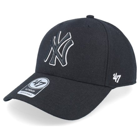 47 Brand - Negro adjustable Gorra - New York Yankees Mvp Black/Black Adjustable @ Hatstore