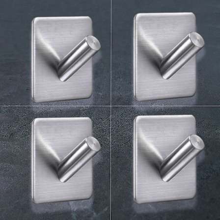 4 stk selvklebende veggkroker, baderomskroker, kjøkkenhåndklekroker