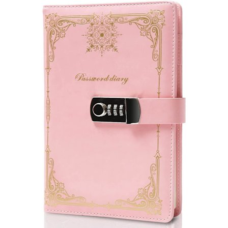 Dagbok med lås for jenter, dagbok med kombinasjonslås for kvinner, journal med lås, låst dagbok for gutter gave
