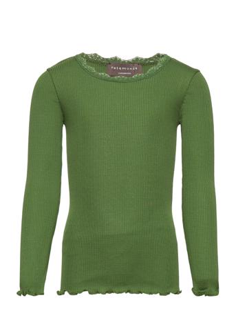 Silk T-Shirt W/ Lace Green Rosemunde Kids
