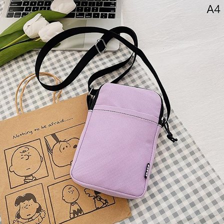 Enkel Trendig aron enfärgad axel Crossbody Canvas Bag Sq