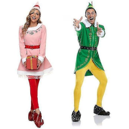 Julgrön Elf Cosplay Kostym Tomte Kostym För Män Kvinnor