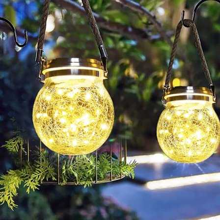 Solcellelygte til udendørs have, 2 stk. 30 LED solcellelamper til udendørs